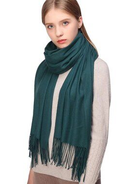 Women's Green Wedding Bridal Scarf Pashmina Shawls Long Large Scarves